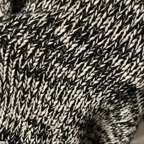 Sweet Rain Black & Ivory Marled Long Cardigan Sweater with pockets. Size Medium - Picture 5 of 8